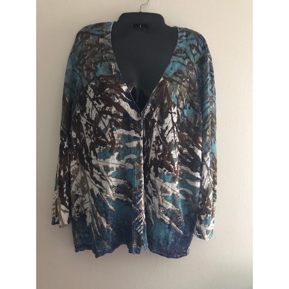 ZoZo Size 1X multicolored Cardigan v-neck
